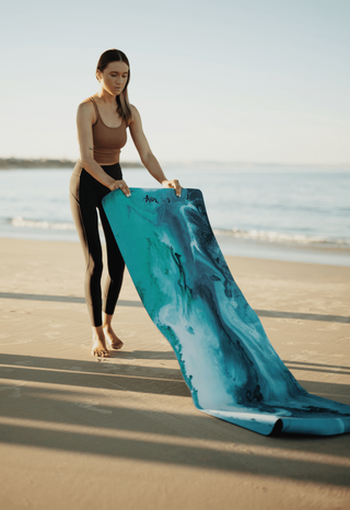 Turquoise Clouds Soft Grip Eco Yoga & Pilates Mat - Emilia Rose Art Eco Yoga Mats