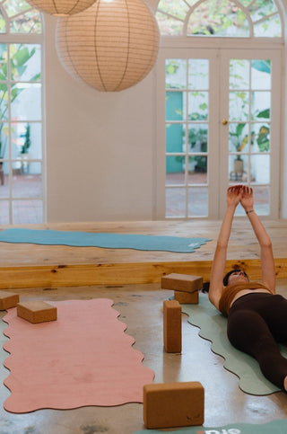 Sample Wave Grip+ Peach Yoga & Pilates Mat - Emilia Rose Active