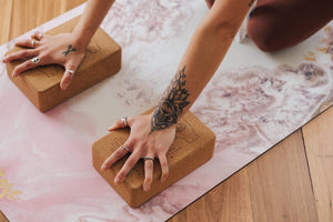 Cork Yoga Block-I Am One With the Universe - Emilia Rose Art Eco Yoga Mats